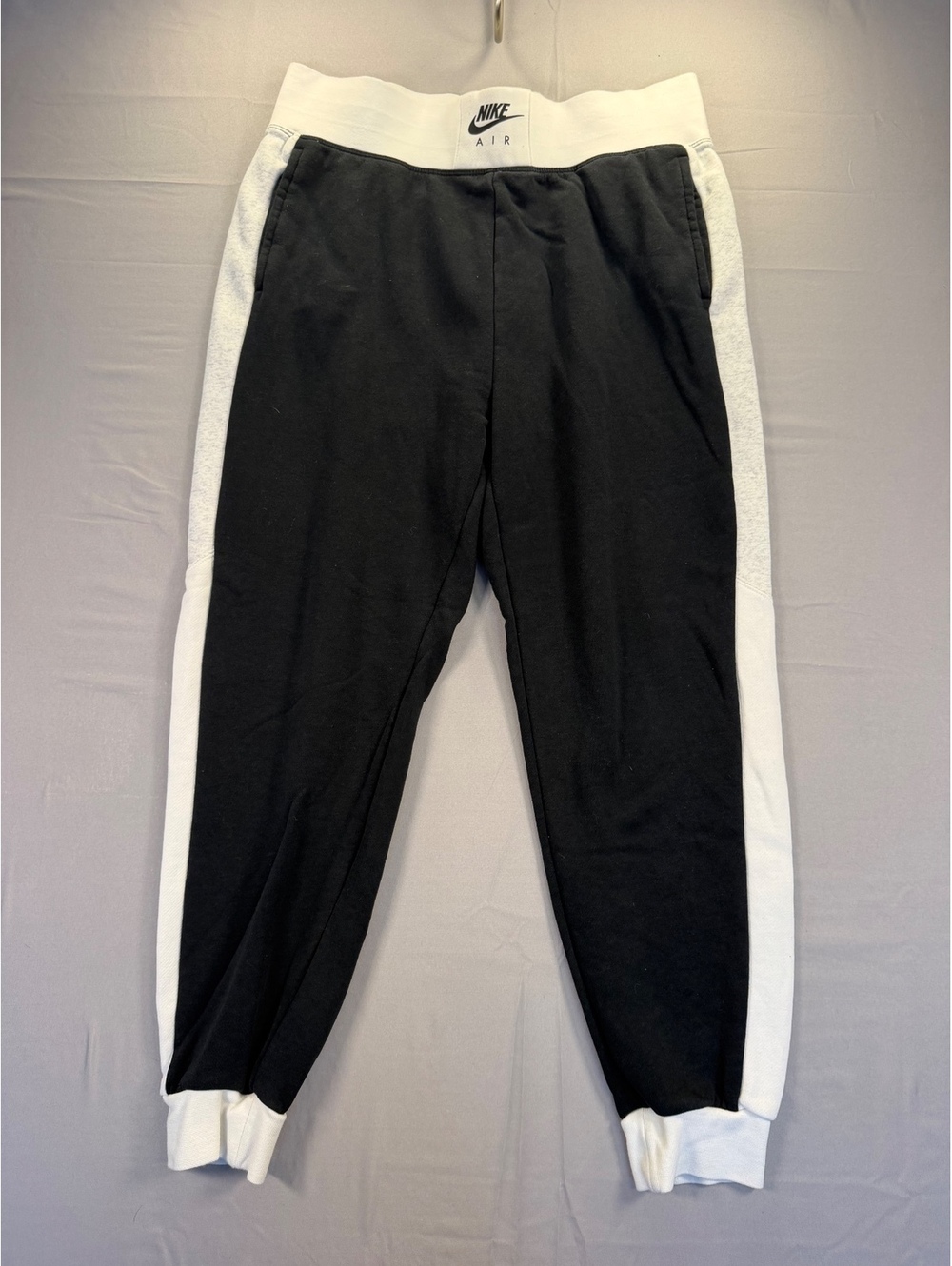Nike Air Women’s BB Black and White High Waisted Jogger Sweatpants